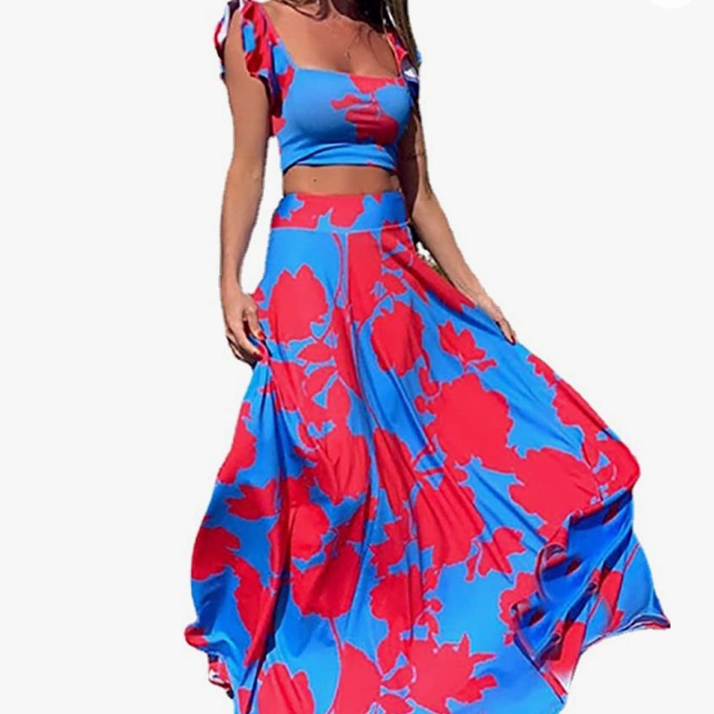 Two-piece ruffle skirt outfit